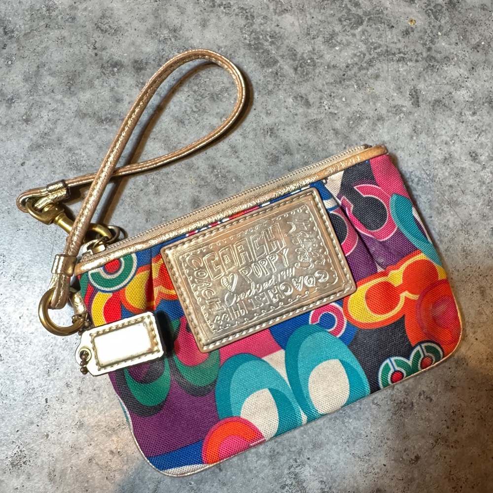Y2K Poppy Colorful Coach Wristlet